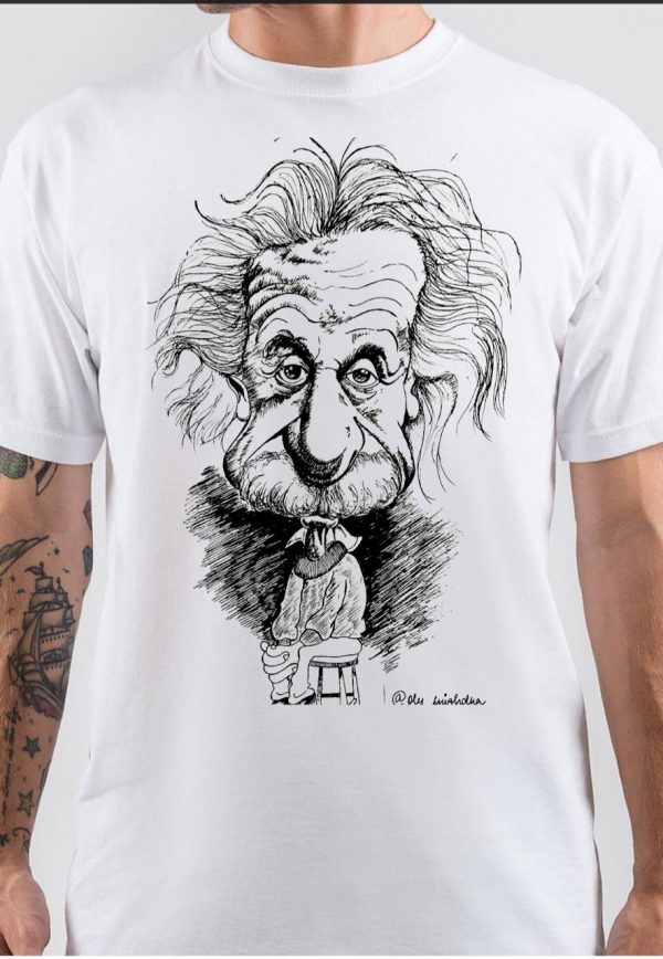 Albert Einstein Half Sleeve White T-Shirt