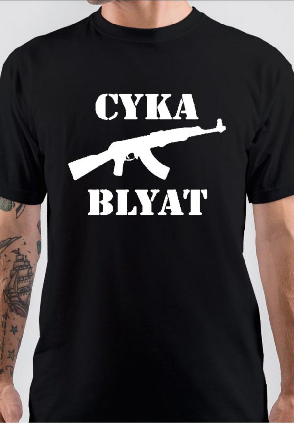 Cyka Blyat Half Sleeve Black T-Shirt