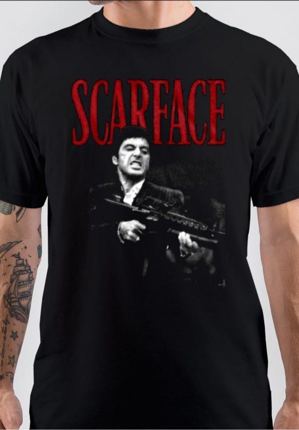 Scarface Half Sleeve Black T-Shirt