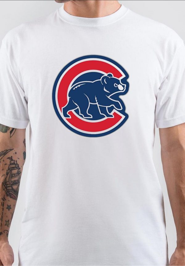 Chicago Cubs Half Sleeve White T-Shirt