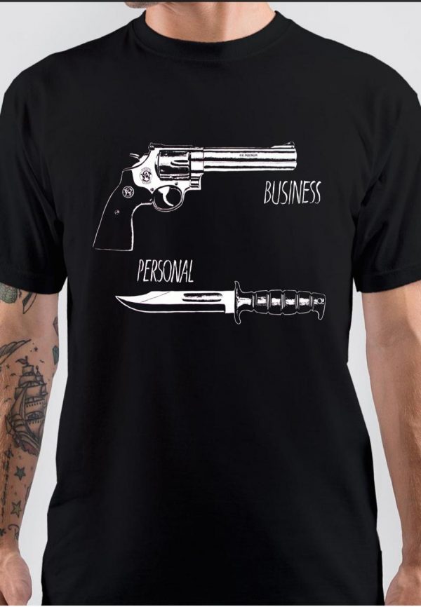 Personal Weapon Business Weapon Half Sleeve  Black T-Shirt