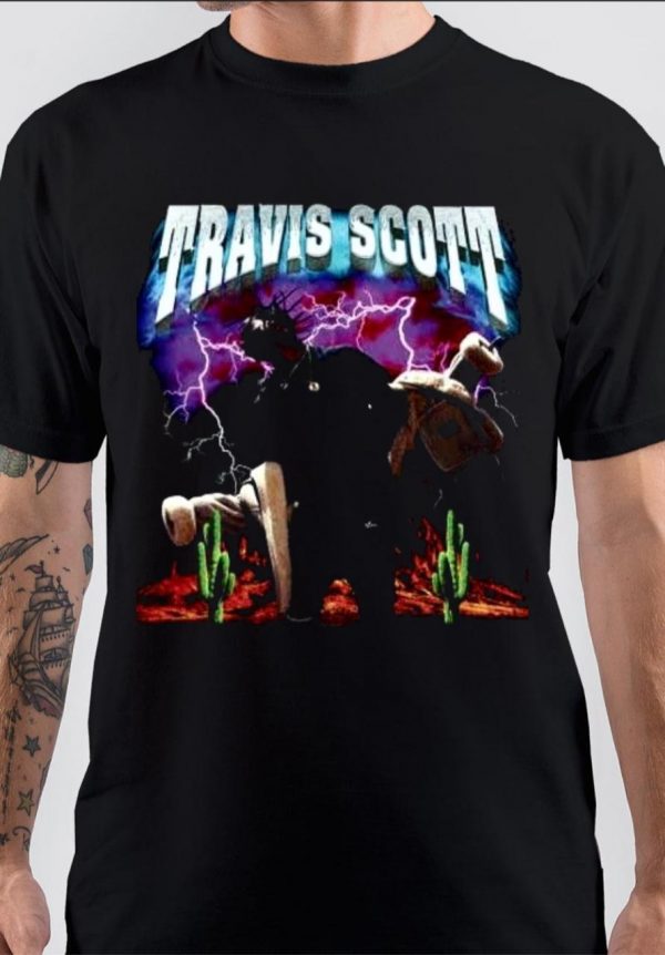 Travis Scott Half Sleeve Black T-Shirt