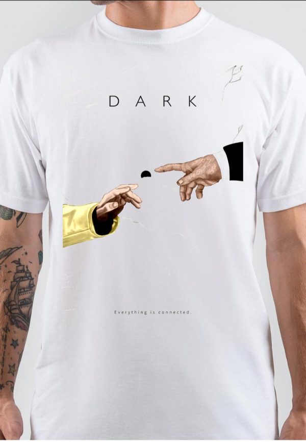 Dark Half Sleeve White T-Shirt