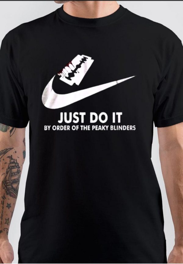 Just Do It Half Sleeve Black T-Shirt