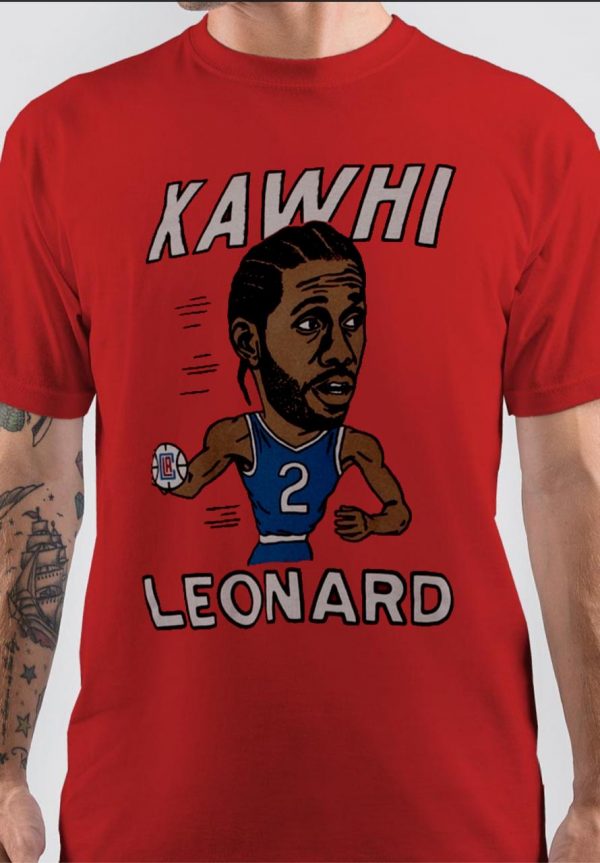 LA Clippers Kawhi Leonard Red T-Shirt