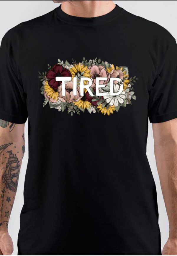 Tired Half Sleeve Black T-Shirt