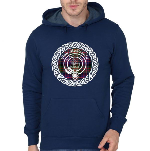 Clan McDonald Surname last Name Tartan Crest Badge Hoodie