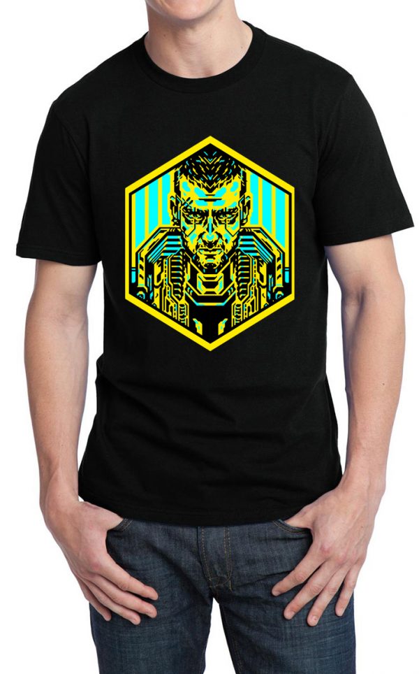 Cyberpunk Half Sleeve Black T-Shirt