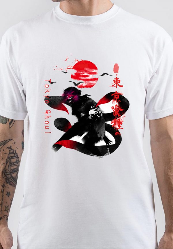 Tokyo Ghoul Half Sleeve White T-Shirt