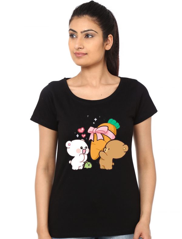 Milk And Mocha Girls Black T-Shirt