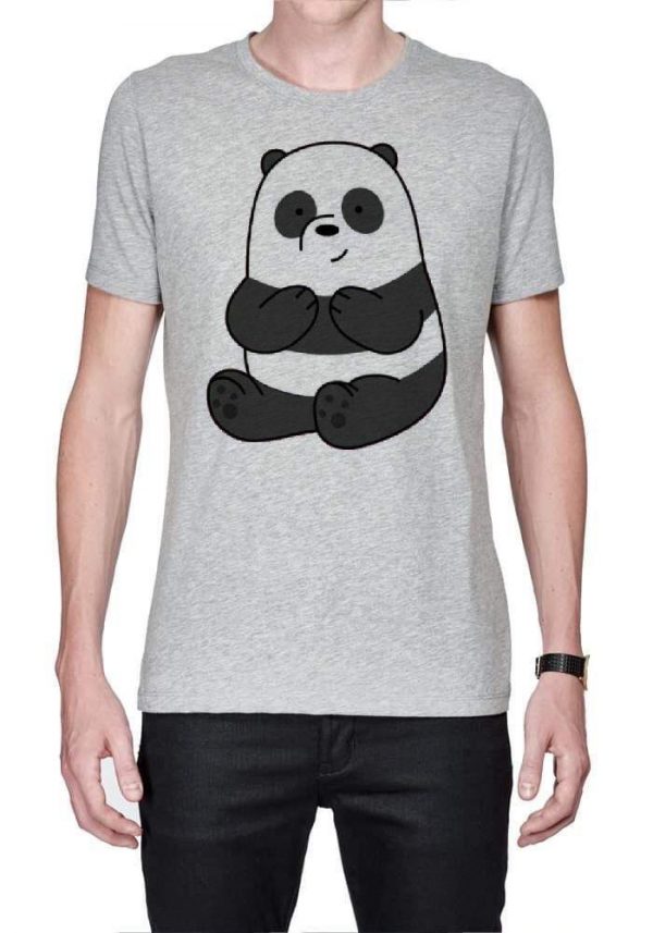 We Bare Bears Grey Melange Half Sleeve T-Shirt