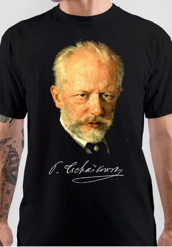 Pyotr Ilyich Tchaikovsky Half Sleeve Black T-Shirt