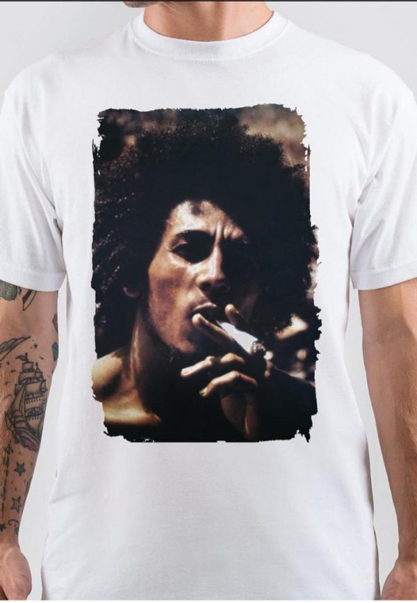 Bob Marley Half Sleeve White T-Shirt