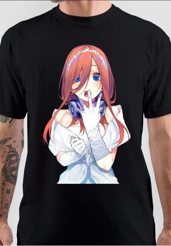 Miku Nakano Half Sleeve Black T-Shirt