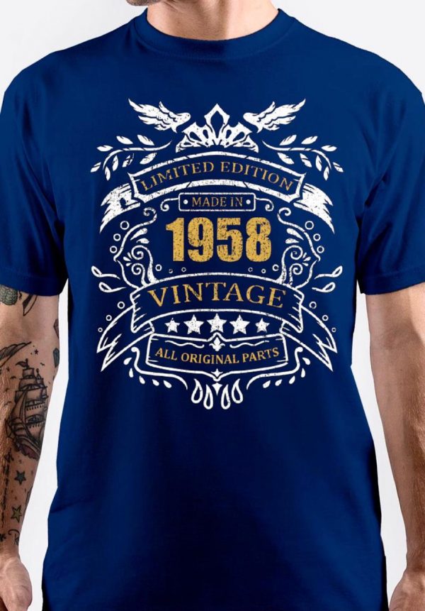 Limited Edition Made In 1958 Half Sleeve T-Shirt - Image 2