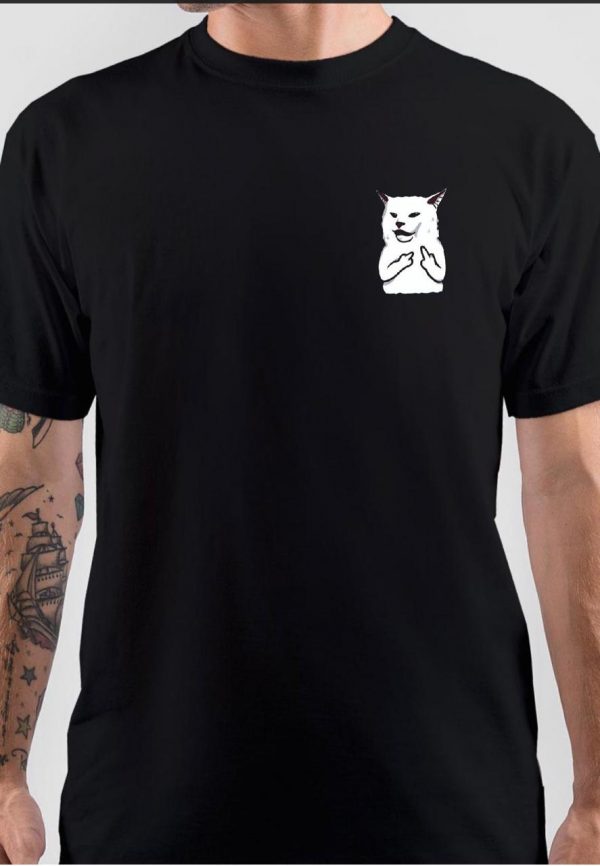 Meme Cat Black T-Shirt