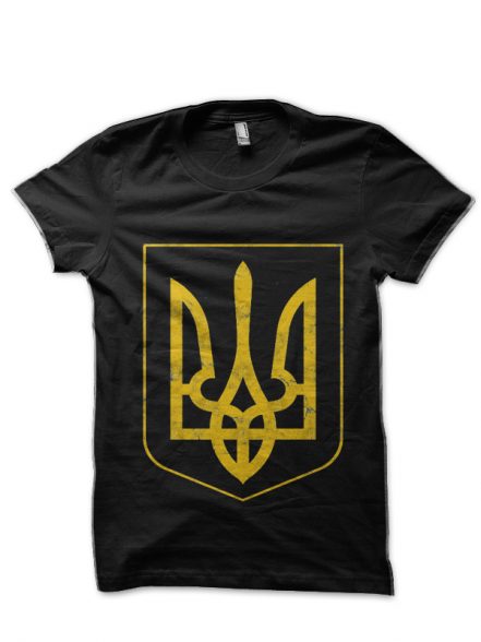 Vintage Faded & Ukraine Style Flag Design Black T-Shirt