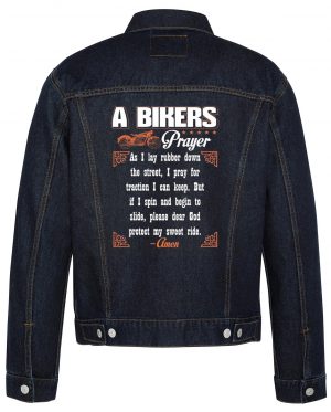 A Bikers Prayer Biker Denim Jacket