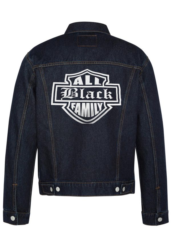 All Black Family Biker Denim Jacket