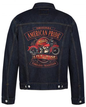 American Pride Biker Denim Jacket