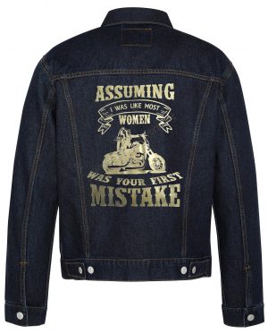 Assuming I Was Like Most Women Biker Denim Jacket