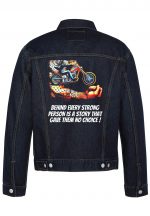 Behind Every Strong Biker Denim Jacket