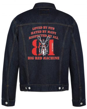 Big Red Machine Biker Denim Jacket