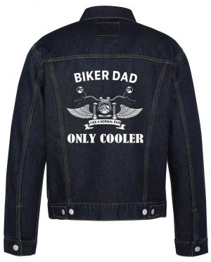 Biker Dad Like A Normal Dad Only Cooler Biker Denim Jacket