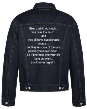 Bikers Drink Too Much Biker Denim Jacket