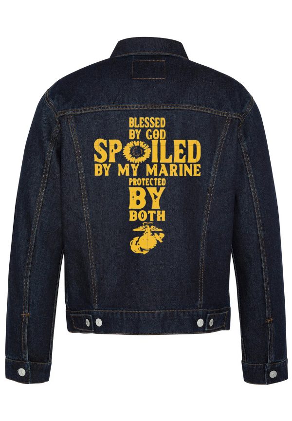 Blessed By God Spoiled Biker Denim Jacket