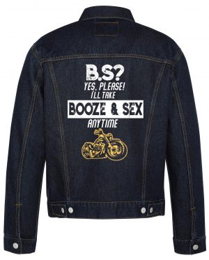 Booze & Sex Biker Denim Jacket