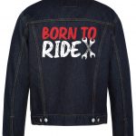 Born To Ride Biker Denim Jacket