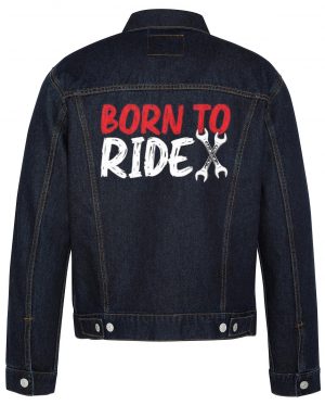 Born To Ride Biker Denim Jacket