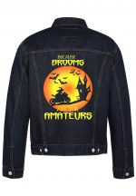 Brooms Are For Amateurs Biker Denim Jacket