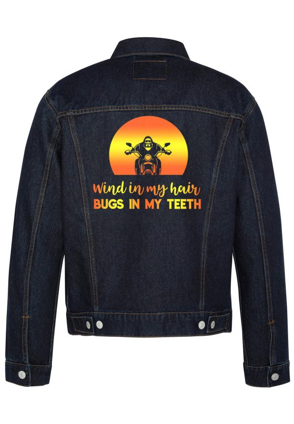 Bugs In My Teeth Biker Denim Jacket