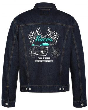 Cafe Racer Biker Denim Jacket