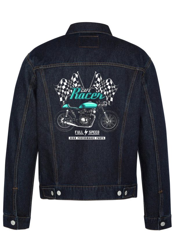 Cafe Racer Biker Denim Jacket