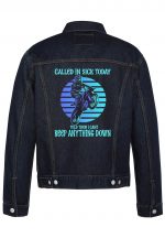 Called In Sick Today Biker Denim Jacket