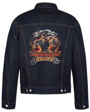 Commando Racing Biker Denim Jacket