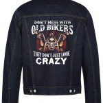 Don't Mess With Old Bikers Biker Denim Jacket