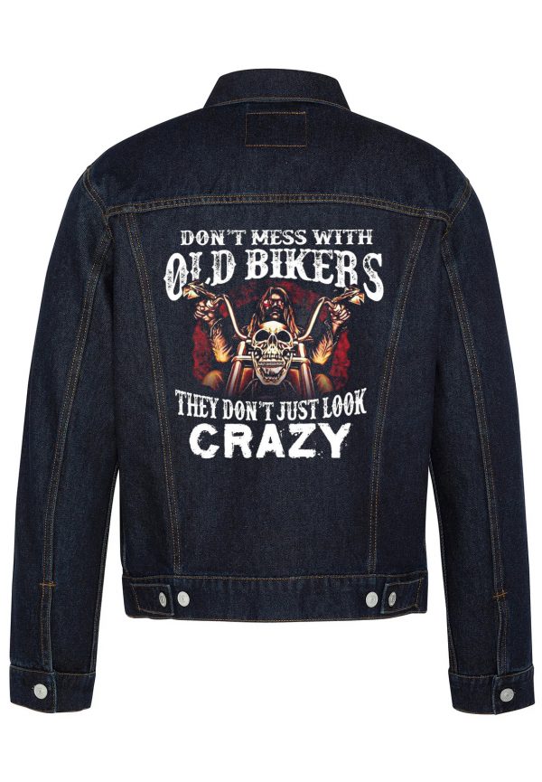 Don't Mess With Old Bikers Biker Denim Jacket