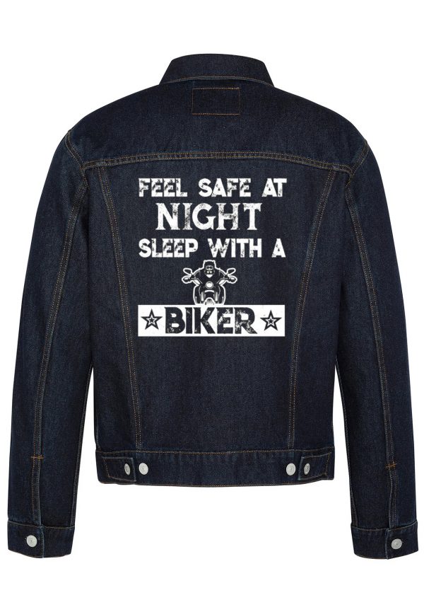 Feel Safe At Night Biker Denim Jacket