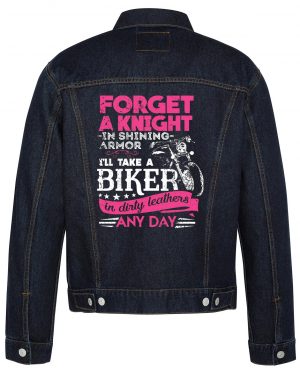 Forget A Knight Biker Denim Jacket1