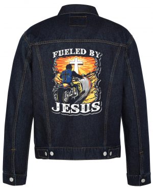 Fueled By Jesus Biker Denim Jacket