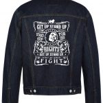 Get Up Stand Up Biker Denim Jacket