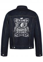 Get Up Stand Up Biker Denim Jacket