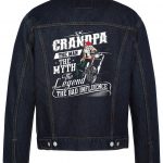 Grandpa The Man The Myth Biker Denim Jacket