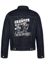 Grandpa The Man The Myth Biker Denim Jacket