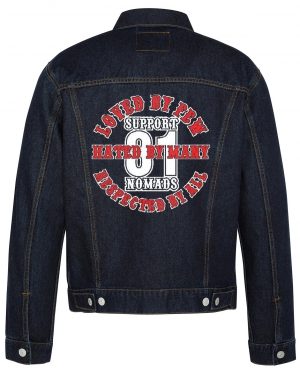 Hated By Many Biker Denim Jacket