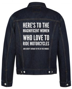 Here's To The Magnificent Women Biker Denim Jacket